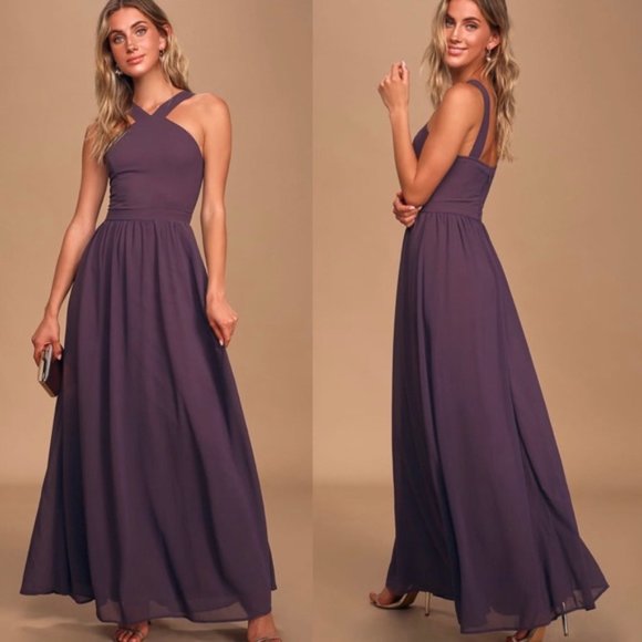 Lulus Air of Romance Dusty Purple Maxi Dress. - Picture 1 of 15